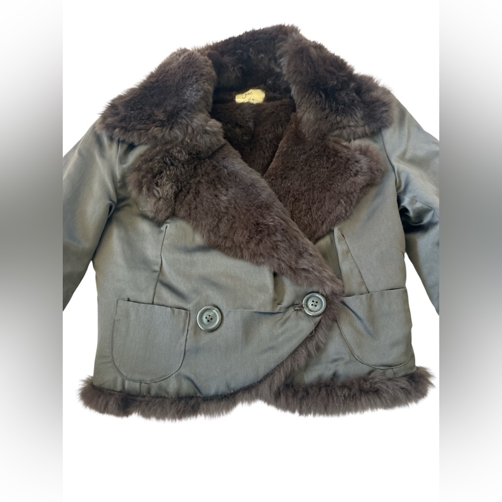 Revolve June Rabbit Fur Reversible Cropped Jacket in Brown - Picture 8 of 13